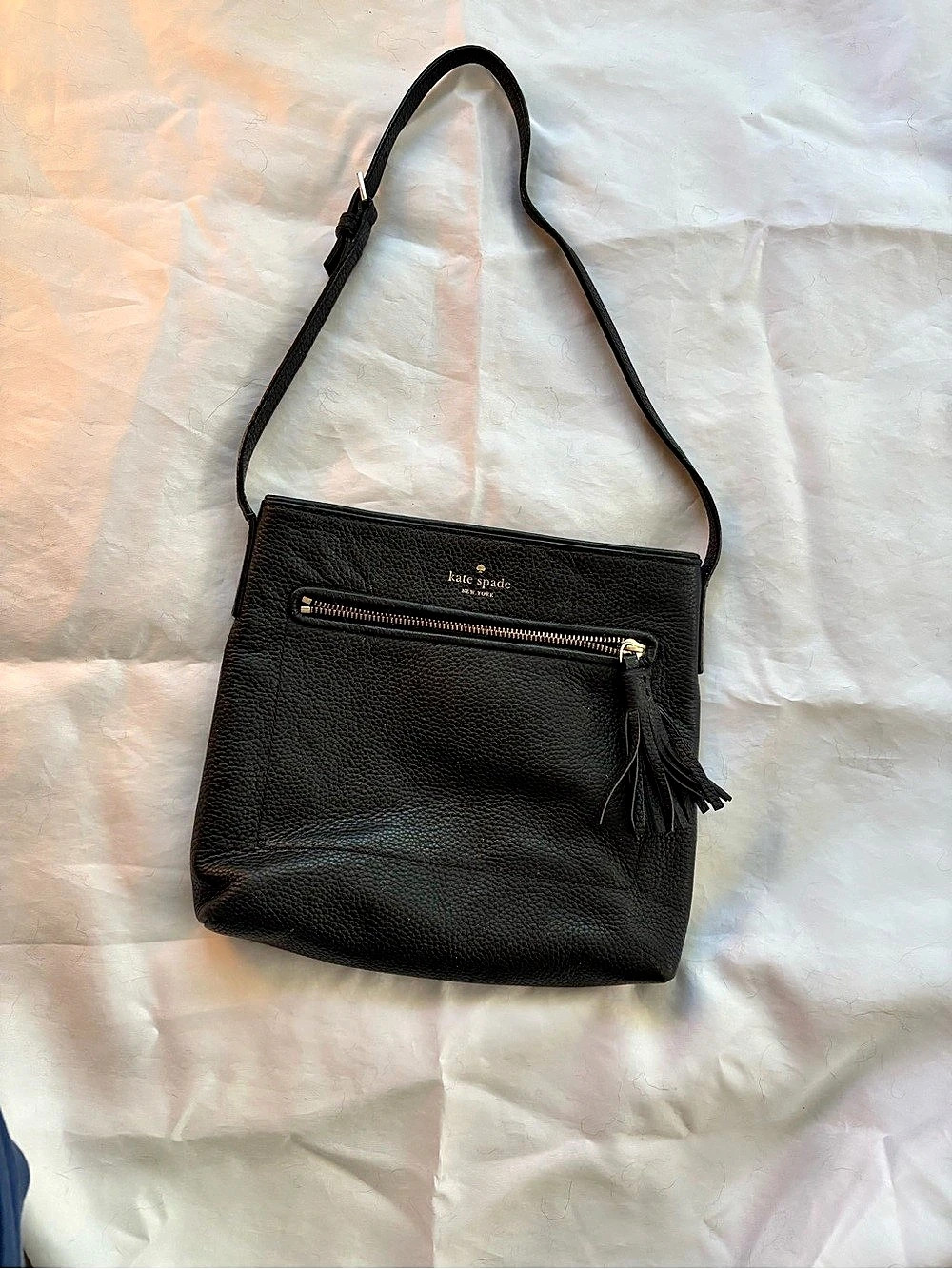 Kate Spade Ivy Street Amy Crossbody Black Leather Bag